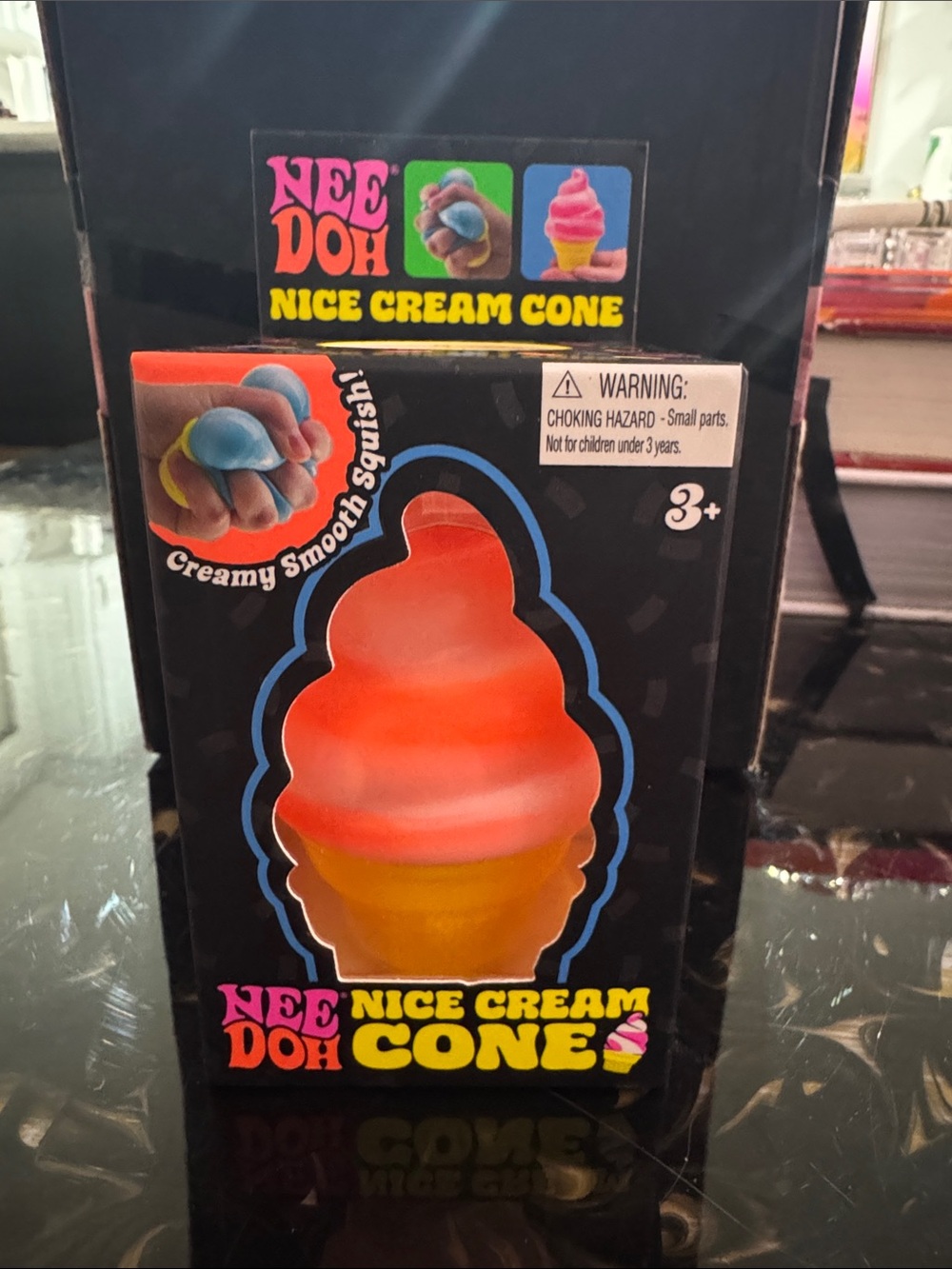 Needoh! Nice Cream Cone Squishy Stress Toy - Orange & Yellow